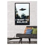 Trends International X-Files-I Want to Believe Wall Poster, 22.375 in x 34 in, Black Framed Version
