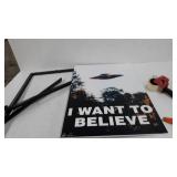 Trends International X-Files-I Want to Believe Wall Poster, 22.375 in x 34 in, Black Framed Version