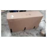 Rubbermaid Decorative Patio Chic Weather Resistant Outdoor Storage Cabinet, Black Oak