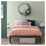 ZINUS Mia Metal Platform Bed Frame / Wood Slat Support / No Box Spring Needed / Easy Assembly, Black, Queen