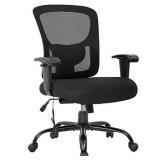 Big and Tall Office Chair 400lbs Wide Seat Mesh Desk Chair Massage Rolling Swivel Ergonomic Computer Chair with Lumbar Support Adjustable Arms Task Chair for Heavy People