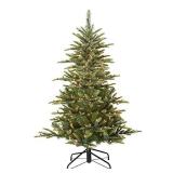 Puleo International 4.5 Foot Pre-Lit Aspen Fir Artificial Christmas Tree with 250 UL Listed Clear Lights, Green