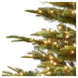 Puleo International 4.5 Foot Pre-Lit Aspen Fir Artificial Christmas Tree with 250 UL Listed Clear Lights, Green