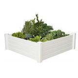 NuVue Products Raised 48 by 48 by 15-Inch Garden Box Kit, Extra Tall, White