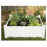 NuVue Products Raised 48 by 48 by 15-Inch Garden Box Kit, Extra Tall, White