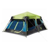 Coleman 2000032730 Camping Tent | 10 Person Dark Room Cabin Tent with Instant Setup, Green/Black/Teal