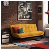 DHP Adley Small Space Modern Convertible, Mustard Yellow Linen Futon