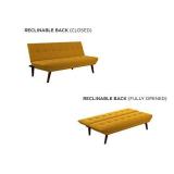 DHP Adley Small Space Modern Convertible, Mustard Yellow Linen Futon