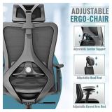 Ergonomic Office Chair Big And Tall High Back - PC Gaming Computer Desk Chair Wheel For Adults Kids Teens - Swivel Adjustable Executive Home Mesh Rolling Comfortable Task Arm Work Chair Lumbar Support