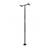 Stander Straight Security Pole, Elderly Tension Mounted Floor to Ceiling Transfer Pole, Bathroom Safety Aid & Standing Support with Padded Handle, Metallic Black