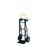 Harper Trucks 700 lb Capacity Glass Filled Nylon Convertible Hand Truck and Dolly with 10" Pneumatic Wheels , Black with yellow handle - PGDYK1635PKD