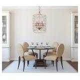 Creative Co-Op Metal Chandelier with Circle Designs & 12 Lights, 23" Round by 38" Height, Gold