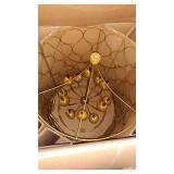 Creative Co-Op Metal Chandelier with Circle Designs & 12 Lights, 23" Round by 38" Height, Gold