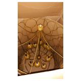 Creative Co-Op Metal Chandelier with Circle Designs & 12 Lights, 23" Round by 38" Height, Gold