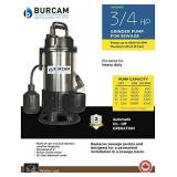 BURCAM 400416T 3/4HP Stainless Steel Sewage Grinder Pump