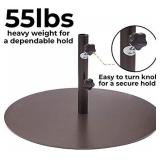Abba Patio 55 lb Outodoor Patio 28" Diameter Heavy Duty Round Market Umbrella Base Stand Steel for Beach, Lawn, Garden, Pool, Bronze