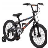 Mongoose Switch BMX Bike for Kids, 18-Inch Wheels, Includes Removable Training Wheels , Black