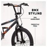 Mongoose Switch BMX Bike for Kids, 18-Inch Wheels, Includes Removable Training Wheels , Black