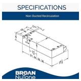 Broan-NuTone 413001 Non-Ducted Ductless Range Hood with Lights Exhaust Fan for Under Cabinet, 30-Inch, White