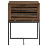 Walker Edison AF18JACSTDW 18 in. Modern Slat Door Side Table, Dark Walnut