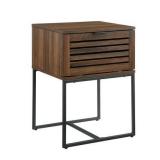 Walker Edison AF18JACSTDW 18 in. Modern Slat Door Side Table, Dark Walnut