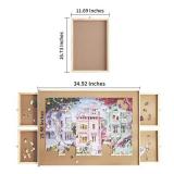 Jomtien Wooden Puzzle Table, Portable Puzzle Board with Drawer for Storing Puzzles, Smooth fiberboard Working Surface, Puzzle Tables for Adults, can Hold 1500 Pieces