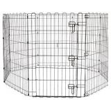 Amazon Basics Foldable Metal Pet Dog Exercise Fence Pen With Door Gate - 60 x 60 x 36 Inches, Black