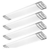 AntLux 4FT LED Flush Mount Puff Lights, 40W 4500LM Linear Light, 4000K Neutral White, 4 Foot Integrated LED Wraparound Ceiling Lighting Fixtures for Kitchen Laundry, Fluorescent Replacement, 4 Pack