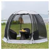 LEEDOR Gazebos for Patios Screen House Room 4-6 Person Canopy Mosquito Net Camping Tent Dining Pop Up Sun Shade Shelter Mesh Walls Not Waterproof Gray,10