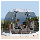LEEDOR Gazebos for Patios Screen House Room 4-6 Person Canopy Mosquito Net Camping Tent Dining Pop Up Sun Shade Shelter Mesh Walls Not Waterproof Gray,10