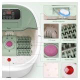 Foot Spa, Foot Bath Massager with Heat, Bubbles, Pumice Stone, Medicine Box, Digital Temperature Control, Red Light, 14 Ergonomic Massage Rollers and Acupressure Massage Points, Fatigue Relief