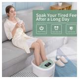 Foot Spa, Foot Bath Massager with Heat, Bubbles, Pumice Stone, Medicine Box, Digital Temperature Control, Red Light, 14 Ergonomic Massage Rollers and Acupressure Massage Points, Fatigue Relief
