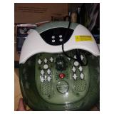 Foot Spa, Foot Bath Massager with Heat, Bubbles, Pumice Stone, Medicine Box, Digital Temperature Control, Red Light, 14 Ergonomic Massage Rollers and Acupressure Massage Points, Fatigue Relief