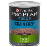 (12 Pack) Purina Pro Plan Grain Free, High Protein Wet Puppy Food, FOCUS Classic Turkey Entree, 13 oz. Cans