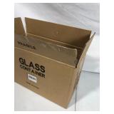 10-Pack Two Size(34 Oz,12 Oz) Lightweight Glass Food Container for Meal Prep,Durable Leakproof Lids Grey Blue Lunch