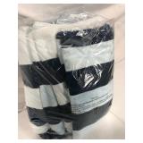 Exclusivo Mezcla 100% Cotton 4-Pack Oversized Cabana Striped Large Beach Towel Set, Pool Towel, Bath Towel( Dark Navy, 35"x70")- Soft, Quick Dry, Lightweight, Absorbent and Plushies