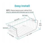 Stackable Under Shelf Basket, iSPECLE Stackable Wire Storage Basket 4 Pack Save Space Hanging Baskets for Storage Pantry Organization, Easy to Install