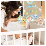 YuanLeBao Baby Mobile for Crib Musical Toy,Baby Toy with Remote Control,Crib Toys with Night Light and Music,Touch Control Toys,Projection,