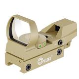 CVLIFE 1X22X33 Red Green Dot Gun Sight Scope Reflex Sight with 20mm Rail, Sand Colored
