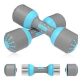 A0KE0U Adjustable Weights Dumbbells Set, 2 x 5 kg, 5 in 1 Adjustable Dumbbell Pair for Men Women with Non-Slip Handle, Home, Office, Gym, Training, Fitness, Exercise Training with All-Purpose
