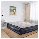 InnoTruth Raised Air Mattress with Built-in Pump ,18in Elevated Inflatable Mattress with Carrying Bag for Home and Camping, Twin & Queen Size Blow Up Bedï¼Black & Gray