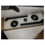 OROPY Industrial Pipe Clothes Rack 38.4", Heavy Duty Detachable Wall Mounted Black Iron Garment Bar, Multi-purpose Hanging Rod for Closet Storage, Black (Two Base) (2 PACK)