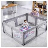 Baby Playpen 59x71 inches Gray Suite