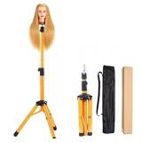 Heavy Duty Wig Stand Tripod - Golden Wig Tripod Stand Wig Head Stand for Styling Pivot Point Mannequin Tripod Mannequin Head Stand Maniquins Head Stand (45 Inch,Mannequin Head Not Included)