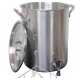 30 Qt. Aluminum Tukey Pot w Spigot-Lid, Lifting Rack, Lifting Hook