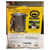 30 Qt. Aluminum Tukey Pot w Spigot-Lid, Lifting Rack, Lifting Hook