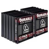 Samsill Durable 1 Inch D Ring Black Binder/customizable Clear View Binder - 12-PACK