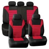 FH Group FB068RED115 Universal Car Seat Cover (Premium 3D Air mesh Design Airbag and Rear Split Bench Compatible Red), Red Full Set
