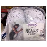 Boppy Side Sleeper Pregnancy Pillow - Gray Falling Leaves