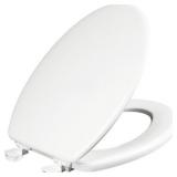 Mayfair Lift off Elongated Enameled Wood Toilet Seat in White